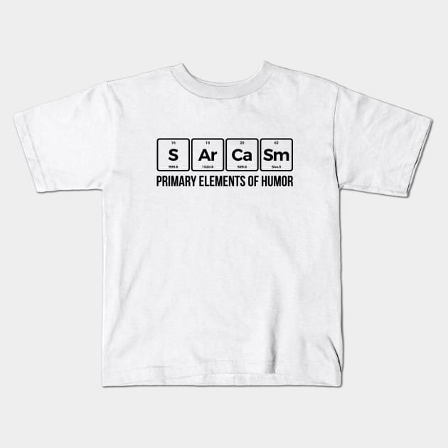 Sarcasm Elements of Humor Periodic Table Graphic T-Shirt Kids T-Shirt by RedYolk